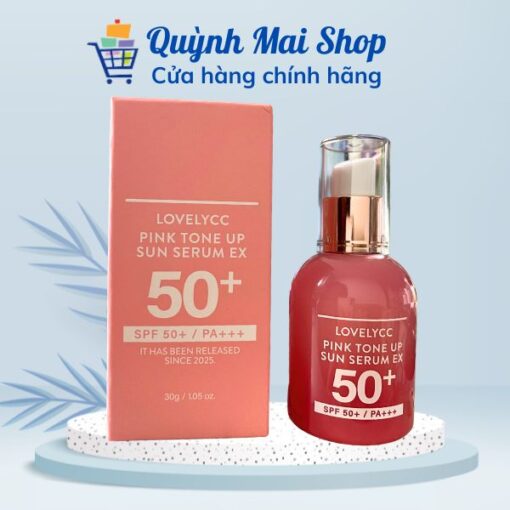 Serum chống nắng LovelyCC Pink tone up Sun serum ex SPF50+ PA+++ - Hộp 30g