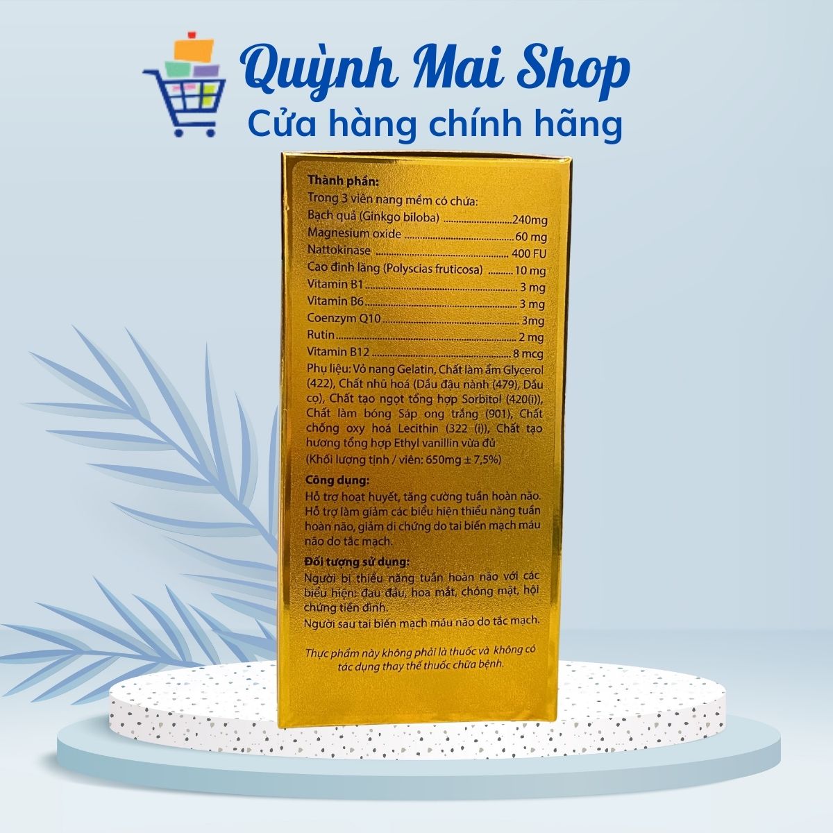 Viên uống bổ não Ginkgo Biloba hỗ trợ hoạt huyết, tăng tuần hoàn não - Hộp 10 vỉ 10 viên - Ảnh 2