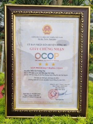 Giấy chứng nhận OCOP miến dong Việt Cường